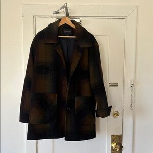 Pendleton Men's Dark Plaid Pea Coat